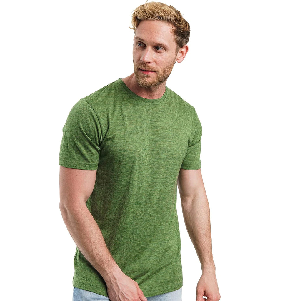 100% Merino Wool T-Shirt Men Short Sleeve Merino Shirts Sport Lightweight Base Layer Hiking Tshirt Soft Breathable Undershirt