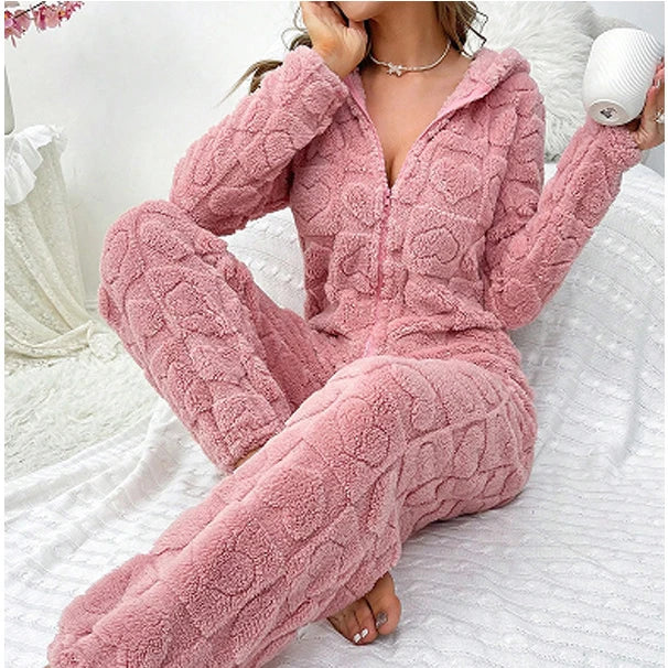 Plush Coral Fleece Cartoon Onesie Pyjamas