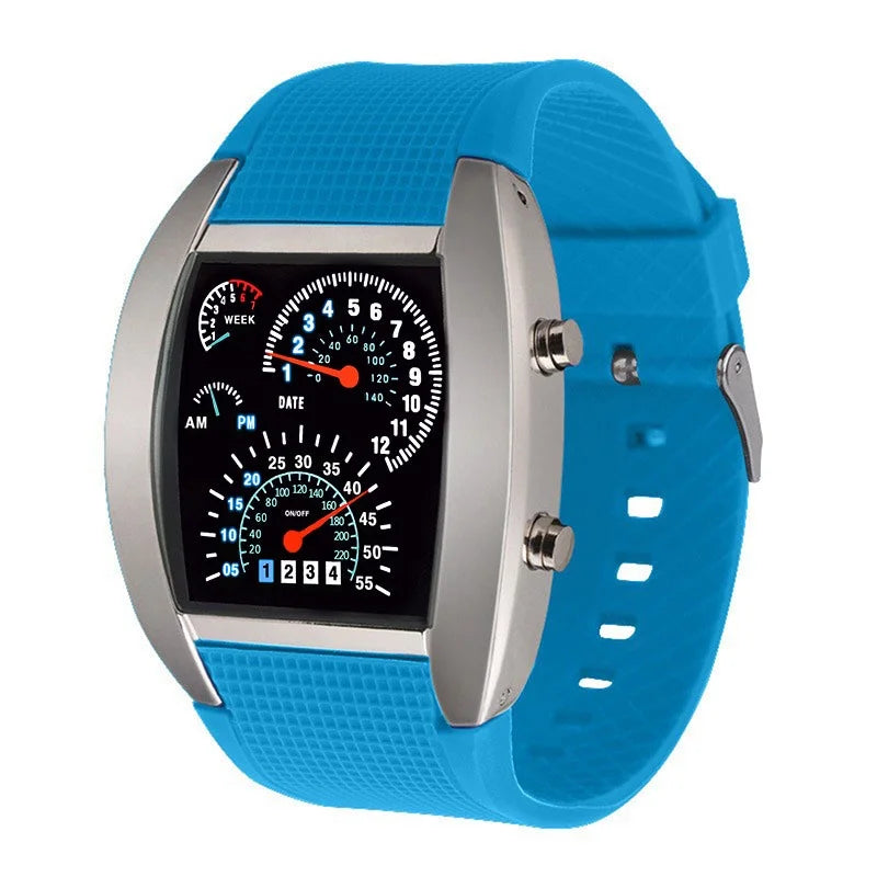 Racing dashboard electronic watch fashion sports aviation LED electronic watch men and women students personalised watch