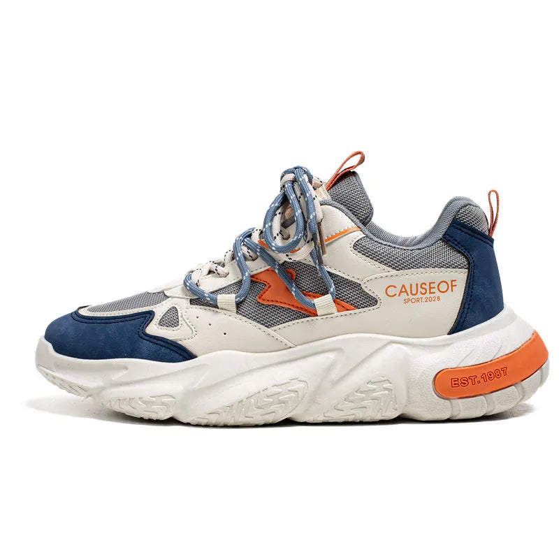 Fashion Men Sneakers Breathable Chunky Sneakers Men Casual Shoes Height Increasing Dad Shoes Thick Sole Male Trendy