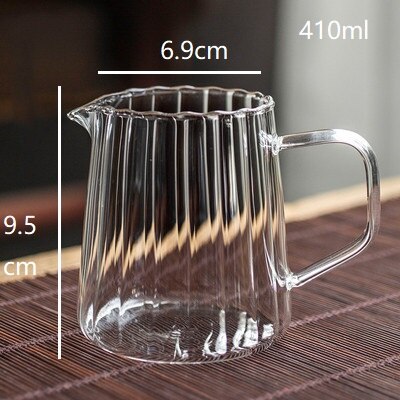 150/410/575ml Stripe Heat-resistant High Borosilicate Glass Teahouse  Tea Set Accessories Chahai Milk Glass Pitcher Coffee Pot