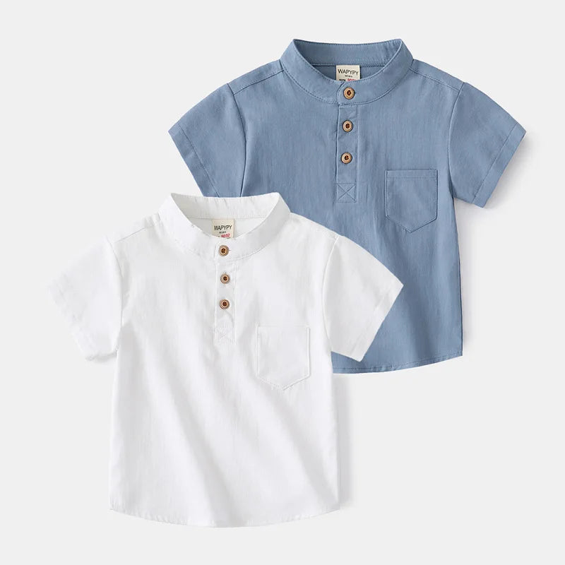 Summer Boys Short Sleeves Shirts 2-7Years Kids