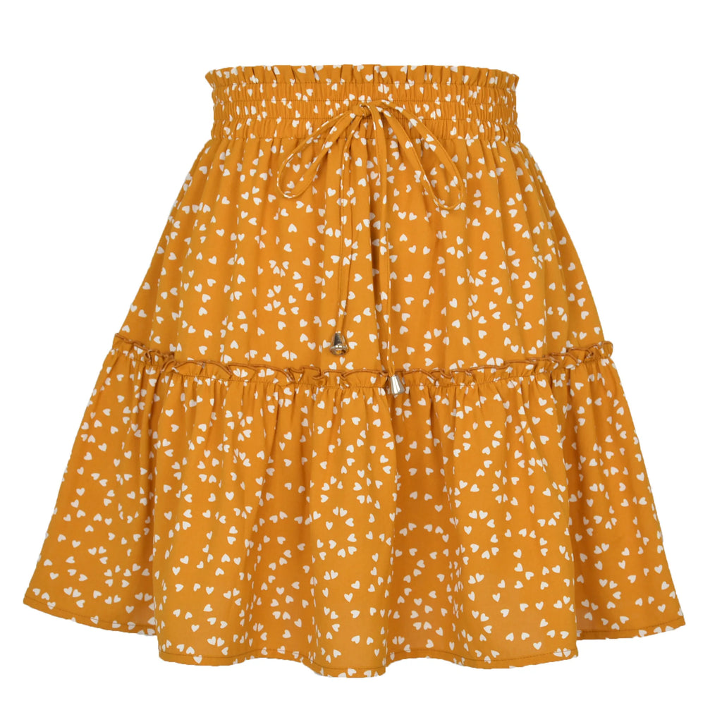 2023 Hot Sexy Ins Women's High Waist Fashion Printed Skirt Bohemian Style Small Floral A-line Female Mini Skirts Womens