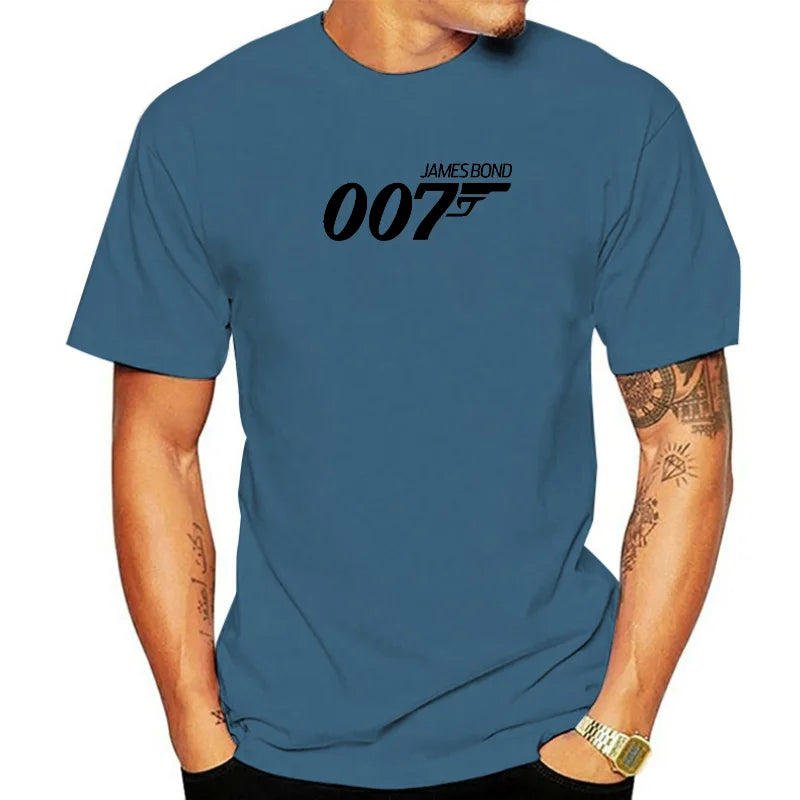 Film Bond 007 New T Shirts Mens Fashion Premium Cotton Clothing Shirt Christmas Day Camisas Hombre Tshirts O Neck