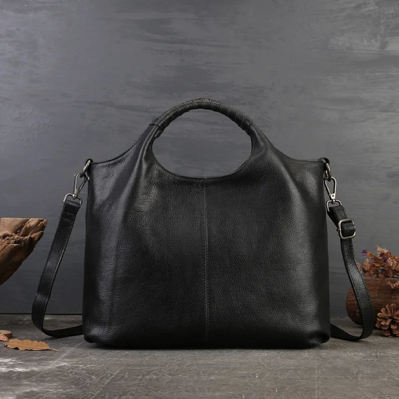 2025 Vintage high quality Leather Tote Bags Women Top handle Bags designer Commuter shoulder crossbody bag Large