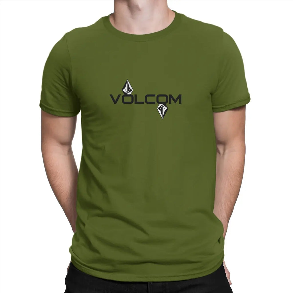 Men's T-Shirts Fan Funny Cotton Tees Short Sleeve V-Volcoms T Shirts Round Collar Clothing New Arrival