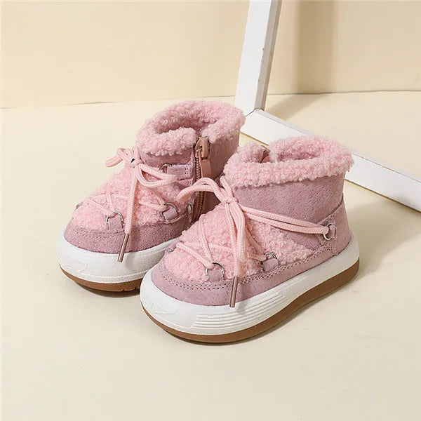 GT-CECD New Baby Boots Warm Plush Rubber Sole Toddler Kids Sneakers  Infant Shoes Fashion Little Boys Girls Boots