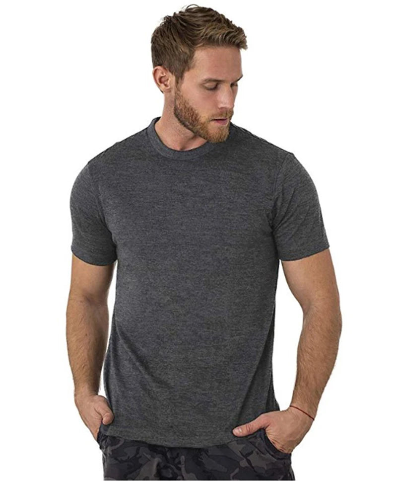 100% Merino Wool T Shirt Men Merino Wool T Shirt Base Layer Merino Wool Shirt Soft Wicking Breathable Anti-Odor No-itch USA Size