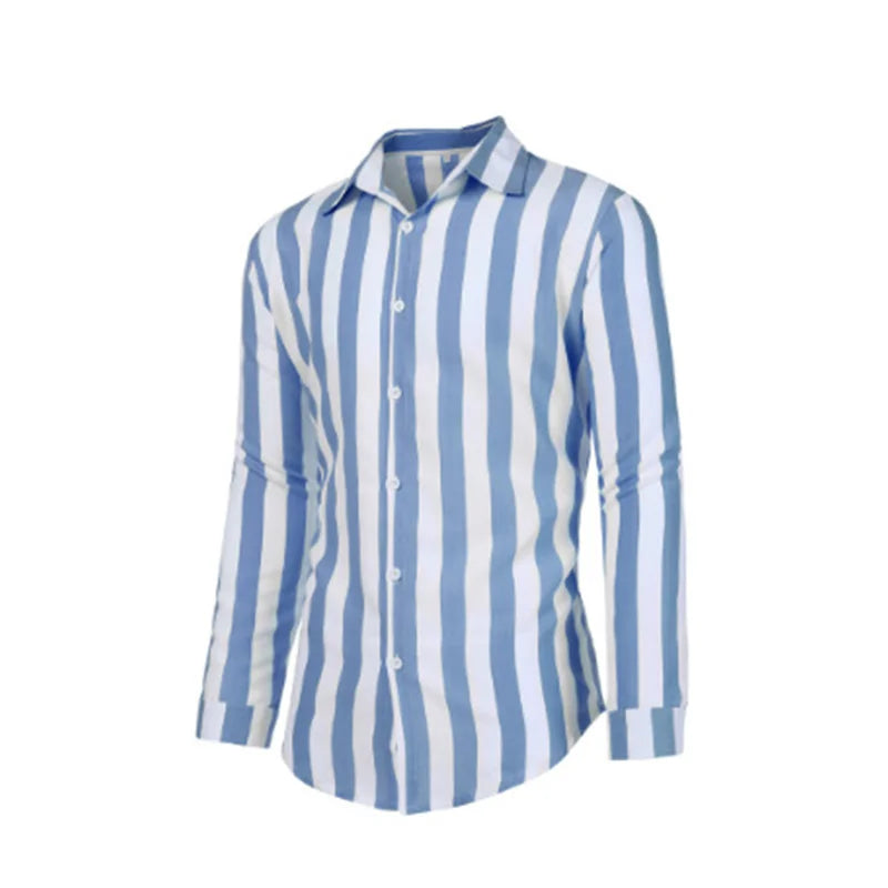 2024 Summer New Men's Stripe Linen Casual Shirt Cardigan Long Sleeve Thin And Breathable Shirts