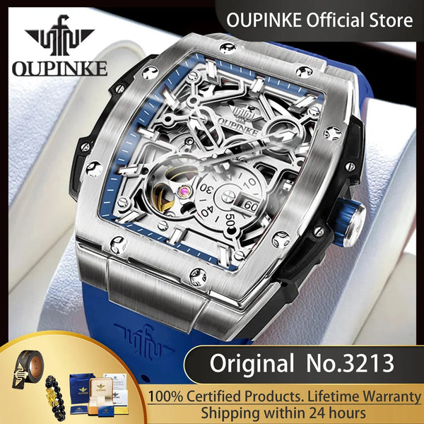 Oupinke 3213 Automatic Skeleton Chronograph Watch