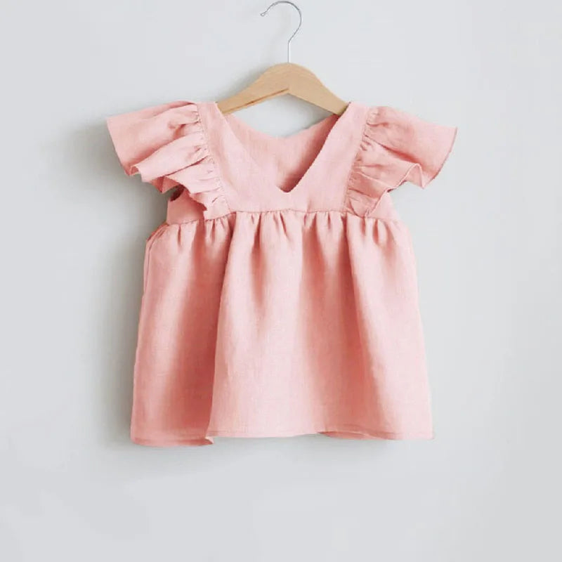 Baby Dresses Linen Cotton Summer Girls Clothes Princess Dress 1st Birthday Party For 0-3Years Girl Infant Toddler Girls Clothing