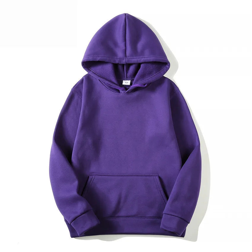 Fashion Men's Hoodies New Autumn and Winter Casual Hoodies Sweatshirts Men's Top Solid Color Fleece Hoodies Sweatshirt Male