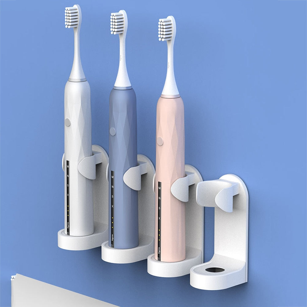 1Pc Creative Traceless Stand Rack Toothbrush Organizer Electric Toothbrush Wall-Mounted Holder Space Saving Bathroom Accessories - PEGS & HANGERS PTY LTD