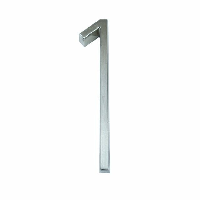 12cm Big 3D Modern House Number Door Home Address Numbers for House Number Digital Door Outdoor Sign Plates 5 Inch. #0-9 Silver - PEGS & HANGERS PTY LTD