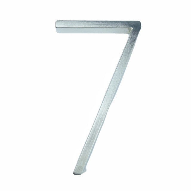 12cm Big 3D Modern House Number Door Home Address Numbers for House Number Digital Door Outdoor Sign Plates 5 Inch. #0-9 Silver - PEGS & HANGERS PTY LTD