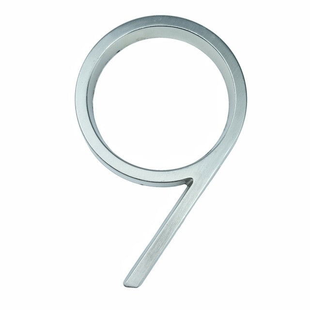 12cm Big 3D Modern House Number Door Home Address Numbers for House Number Digital Door Outdoor Sign Plates 5 Inch. #0-9 Silver - PEGS & HANGERS PTY LTD