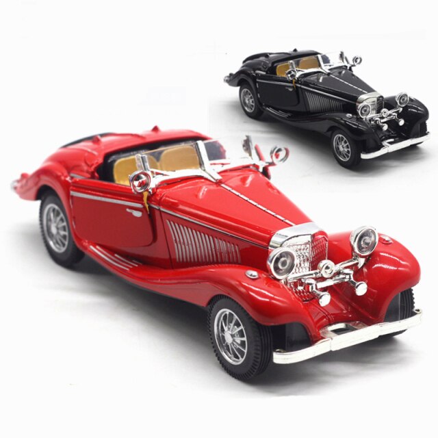 1:28 Children Alloy Pull Back Car Toys Retro Convertible Car Diecasts Toys Vehicles Models Collection Simulation Model TY0558 - PEGS & HANGERS PTY LTD