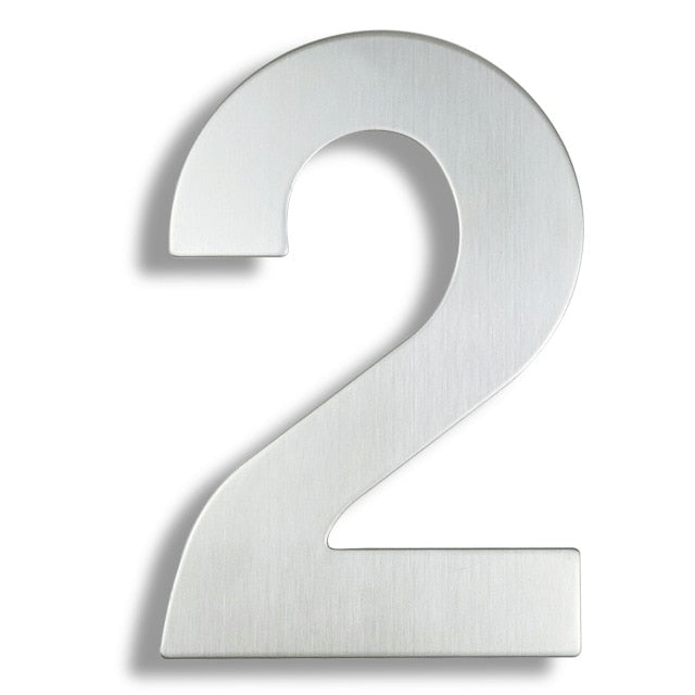 15cm House Number Sign #0-9 Huisnummer Outdoor Silver 6 inch.Door Numbers Plate Home Address Signage Numeros Casa Exterior Big - PEGS & HANGERS PTY LTD