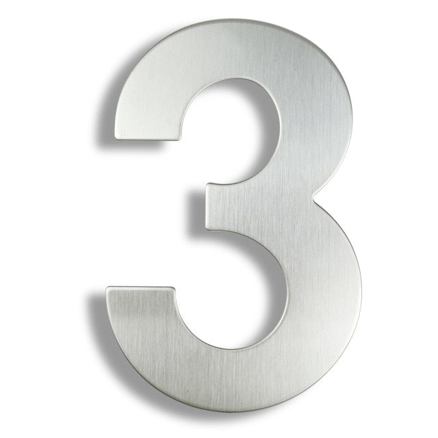 15cm House Number Sign #0-9 Huisnummer Outdoor Silver 6 inch.Door Numbers Plate Home Address Signage Numeros Casa Exterior Big - PEGS & HANGERS PTY LTD