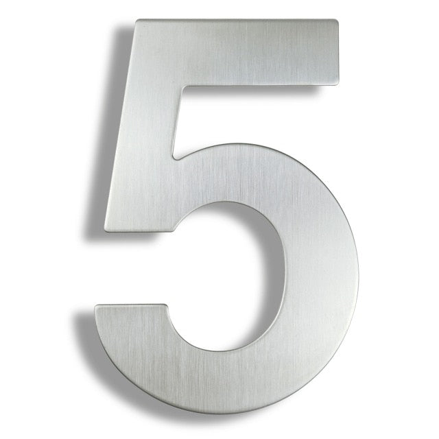 15cm House Number Sign #0-9 Huisnummer Outdoor Silver 6 inch.Door Numbers Plate Home Address Signage Numeros Casa Exterior Big - PEGS & HANGERS PTY LTD