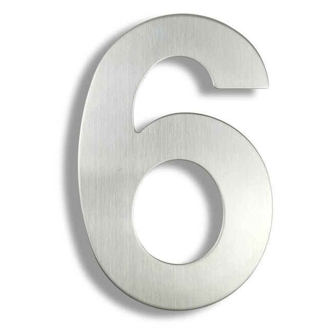 15cm House Number Sign #0-9 Huisnummer Outdoor Silver 6 inch.Door Numbers Plate Home Address Signage Numeros Casa Exterior Big - PEGS & HANGERS PTY LTD