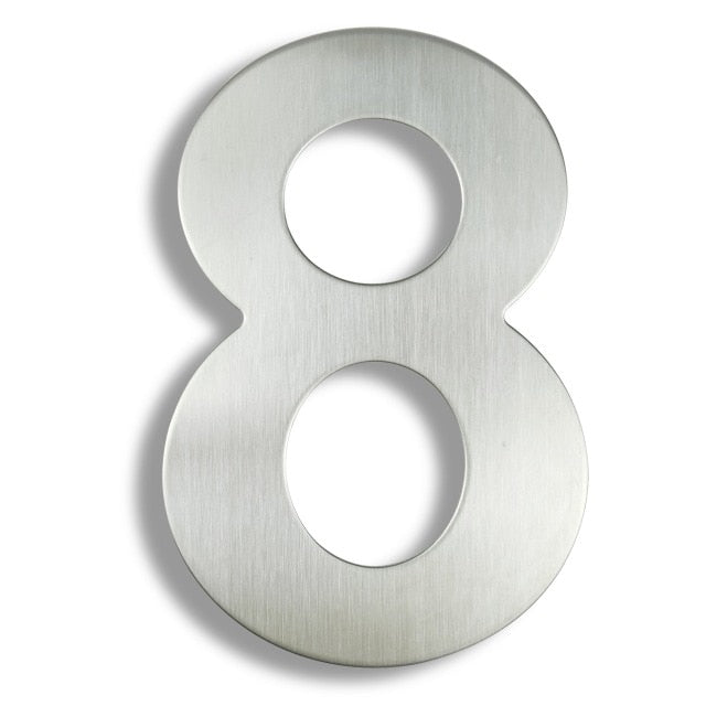 15cm House Number Sign #0-9 Huisnummer Outdoor Silver 6 inch.Door Numbers Plate Home Address Signage Numeros Casa Exterior Big - PEGS & HANGERS PTY LTD