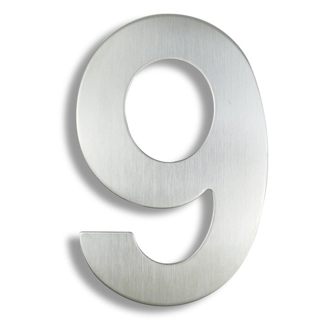 15cm House Number Sign #0-9 Huisnummer Outdoor Silver 6 inch.Door Numbers Plate Home Address Signage Numeros Casa Exterior Big - PEGS & HANGERS PTY LTD