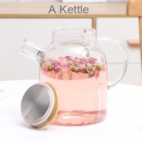 1800ml Red Wine Tea Cup Teapot Set European Transparent Coffee High Borosilicate Glass Large Capacity Anti-scald Household - PEGS & HANGERS PTY LTD