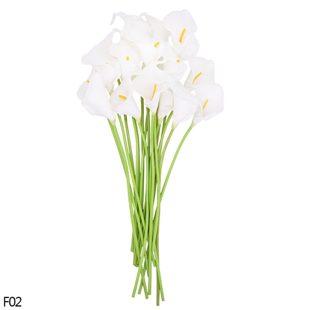 10Pcs High Quality Real Touch Calla Lily Artificial Flowers Calla Lily Bouquet For Wedding Bouquet Bridal Home Flower Decoration - PEGS & HANGERS PTY LTD