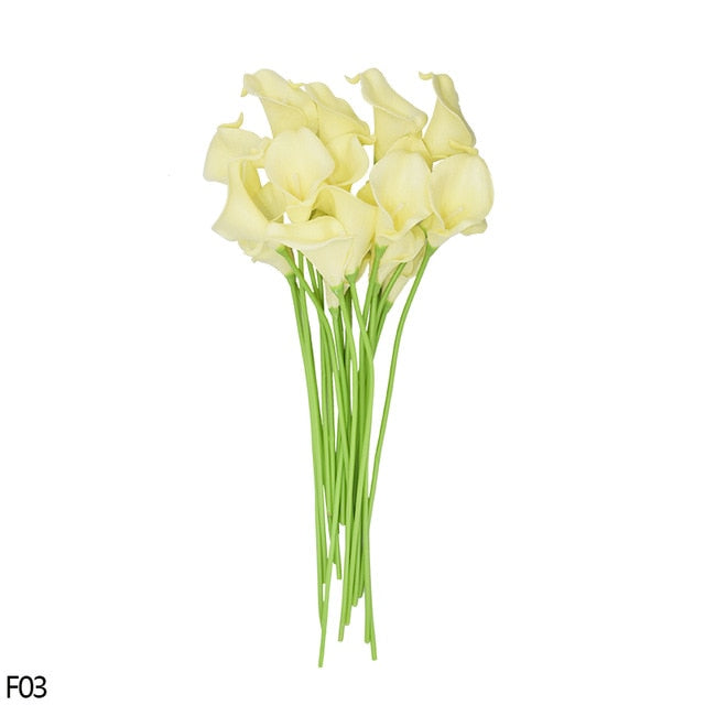 10Pcs High Quality Real Touch Calla Lily Artificial Flowers Calla Lily Bouquet For Wedding Bouquet Bridal Home Flower Decoration - PEGS & HANGERS PTY LTD