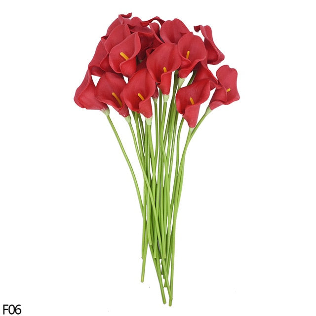 10Pcs High Quality Real Touch Calla Lily Artificial Flowers Calla Lily Bouquet For Wedding Bouquet Bridal Home Flower Decoration - PEGS & HANGERS PTY LTD