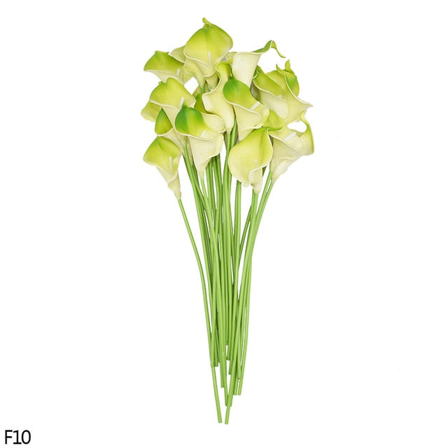 10Pcs High Quality Real Touch Calla Lily Artificial Flowers Calla Lily Bouquet For Wedding Bouquet Bridal Home Flower Decoration - PEGS & HANGERS PTY LTD