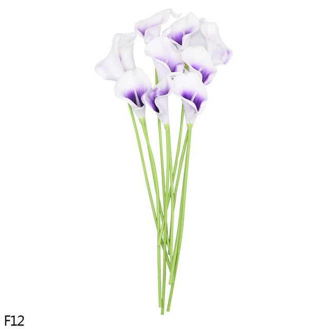 10Pcs High Quality Real Touch Calla Lily Artificial Flowers Calla Lily Bouquet For Wedding Bouquet Bridal Home Flower Decoration - PEGS & HANGERS PTY LTD