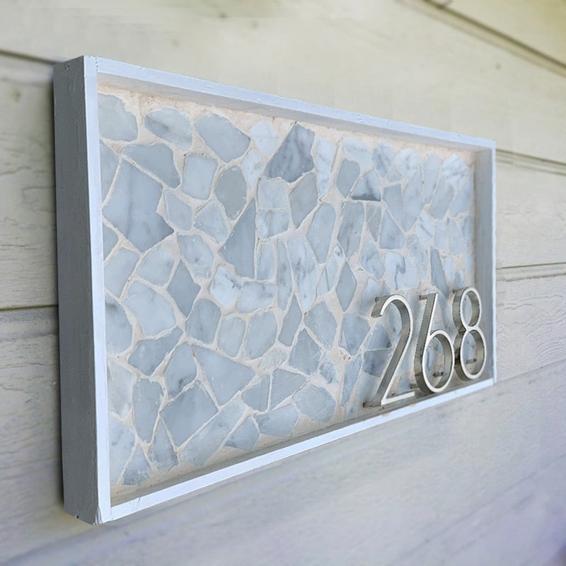 12cm Big 3D Modern House Number Door Home Address Numbers for House Number Digital Door Outdoor Sign Plates 5 Inch. #0-9 Silver - PEGS & HANGERS PTY LTD