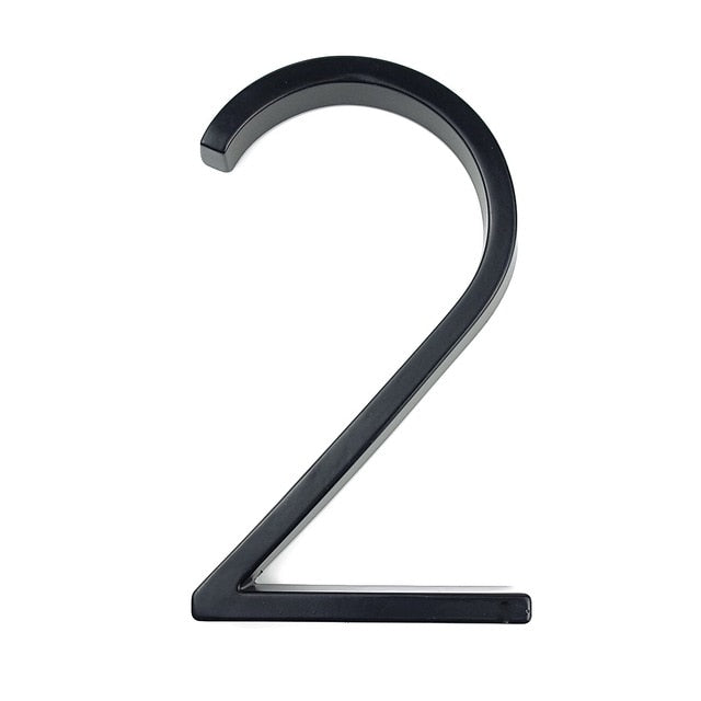 125mm Floating House Number Letters Big Modern Door Alphabet Home Outdoor 5 in.Black Numbers Address Plaque Dash Slash Sign #0-9 - PEGS & HANGERS PTY LTD