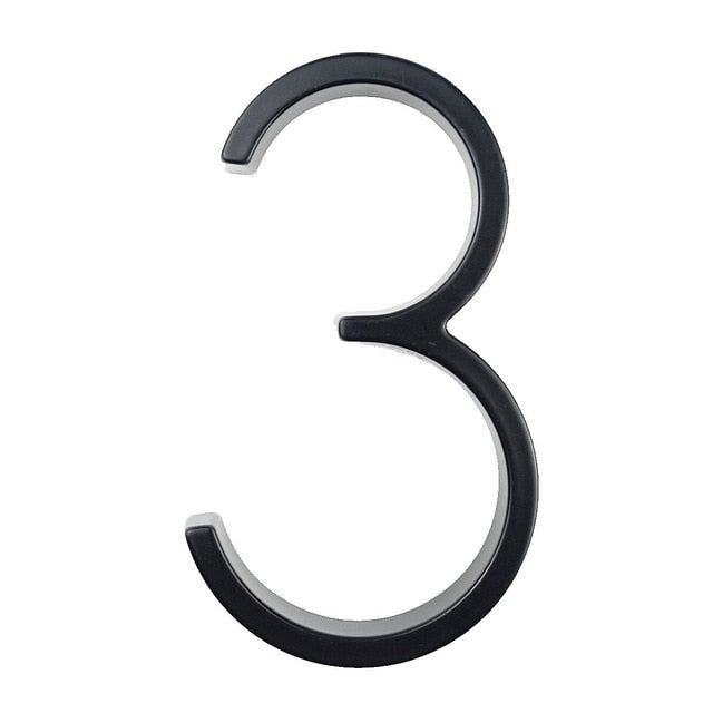 125mm Floating House Number Letters Big Modern Door Alphabet Home Outdoor 5 in.Black Numbers Address Plaque Dash Slash Sign #0-9 - PEGS & HANGERS PTY LTD