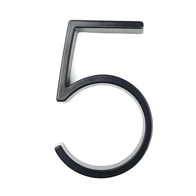 125mm Floating House Number Letters Big Modern Door Alphabet Home Outdoor 5 in.Black Numbers Address Plaque Dash Slash Sign #0-9 - PEGS & HANGERS PTY LTD