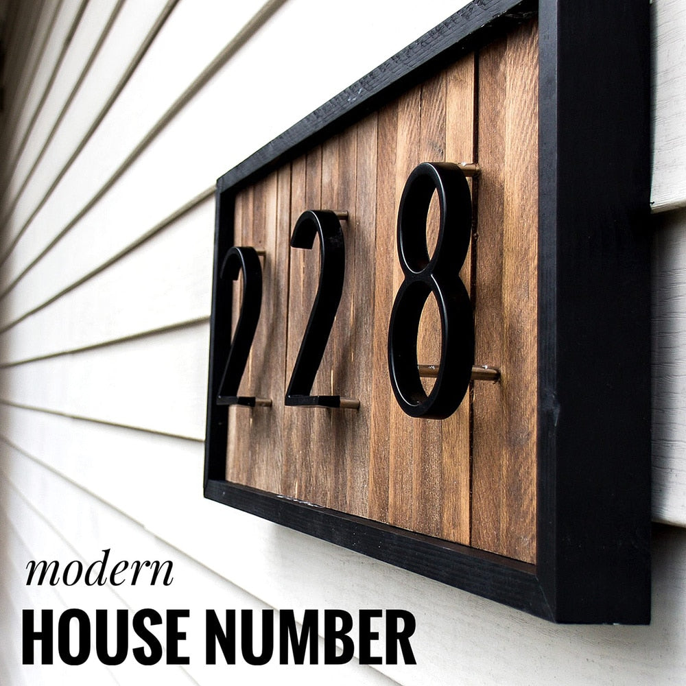 125mm Floating House Number Letters Big Modern Door Alphabet Home Outdoor 5 in.Black Numbers Address Plaque Dash Slash Sign #0-9 - PEGS & HANGERS PTY LTD