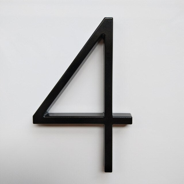 12cm Big 3D Modern House Number Door Home Address Numbers for House Number Digital Door Outdoor Sign Plates 5 Inch. #0-9 Black - PEGS & HANGERS PTY LTD