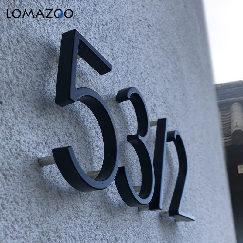 125mm Floating House Number Stone Letters Door Alphabet Numeros Casa Exterior Outdoor 4,87 in.Black Numbers Address Plaque - PEGS & HANGERS PTY LTD