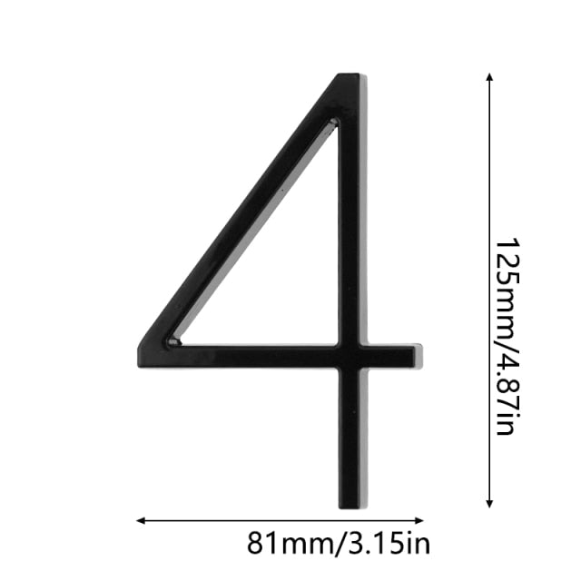 125mm Floating House Number Stone Letters Door Alphabet Numeros Casa Exterior Outdoor 4,87 in.Black Numbers Address Plaque - PEGS & HANGERS PTY LTD