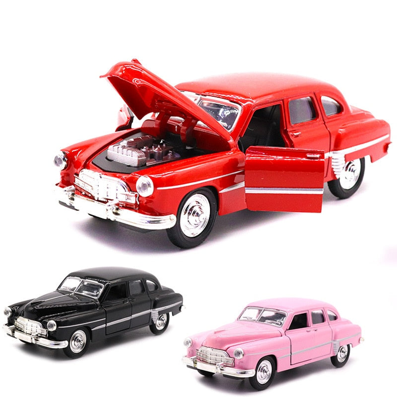 1:28 Children Alloy Pull Back Car Toys Retro Classic Car Diecasts & Toys Vehicles Models High Simulation Collection Model TY0476 - PEGS & HANGERS PTY LTD