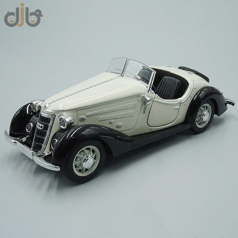 1:32 Diecast Vintage Car Model Toy Audi Wanderer W25K Roadster Pull Back With Sound & Light - PEGS & HANGERS PTY LTD