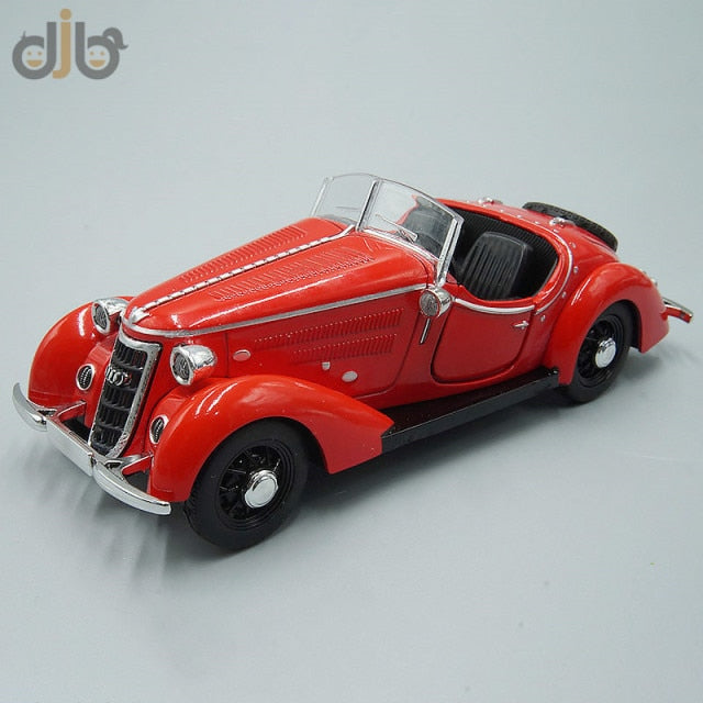 1:32 Diecast Vintage Car Model Toy Audi Wanderer W25K Roadster Pull Back With Sound & Light - PEGS & HANGERS PTY LTD