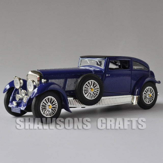 1:28 Scale Diecast Metal Vintage Car Model Toys Speed Six Pull Back Replica With Sound & Light - PEGS & HANGERS PTY LTD