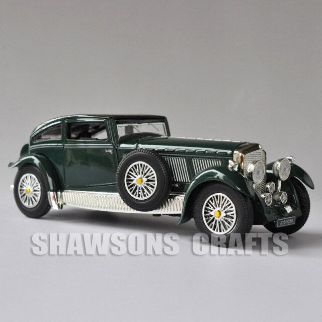 1:28 Scale Diecast Metal Vintage Car Model Toys Speed Six Pull Back Replica With Sound & Light - PEGS & HANGERS PTY LTD