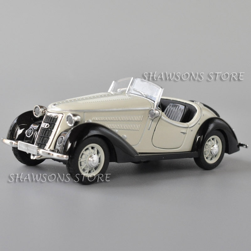 1:32 Scale Diecast Classic Vintage Car Model Toys Audi Wanderer W25K Roadster Pull Back Replica With Sound & Light - PEGS & HANGERS PTY LTD